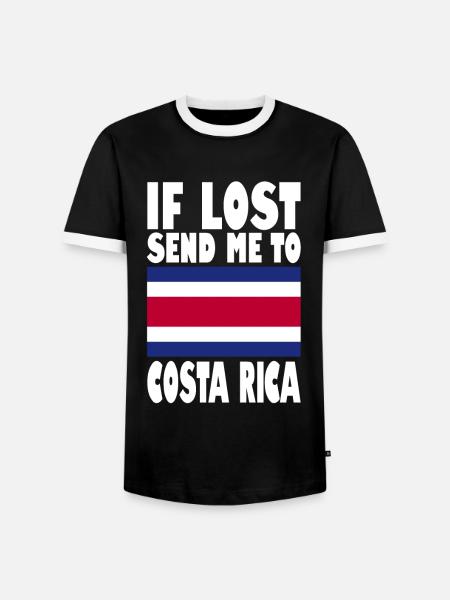 Drapeau du Costa Rica - T-shirt contrasté Homme - noir/blanc