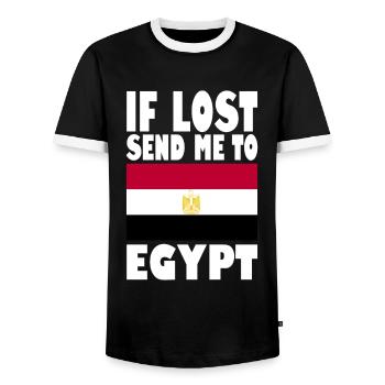 Egypt Flag Saying - Men's Ringer Shirt - black/white - Front - AI Model Female 172 light (172cm) & AI Model Male 178 light (178cm)