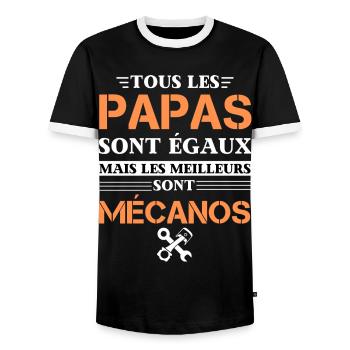meilleur mecano cadeau papa mecanicien - T-shirt contrasté Homme - noir/blanc - Devant - AI Model Female 172 light (172cm) & AI Model Male 178 light (178cm)