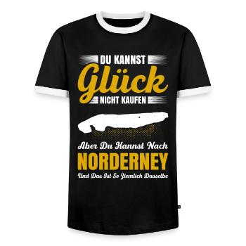Du Kannst Glück Nicht Kaufen Norderney Urlaub - Männer Kontrast-T-Shirt - Schwarz/Weiß - Vorne - AI Model Female 172 light (172cm) & AI Model Male 178 light (178cm)