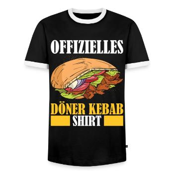 Offizielles Döner Kebab Shirt Döner Kebab Geschenk - Männer Kontrast-T-Shirt - Schwarz/Weiß - Vorne - AI Model Female 172 light (172cm) & AI Model Male 178 light (178cm)