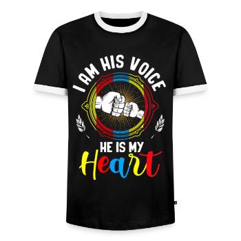 Autistic Autism Autism Awareness Day Asperger's Child - Men's Ringer Shirt - black/white - Front - AI Model Female 172 light (172cm) & AI Model Male 178 light (178cm)
