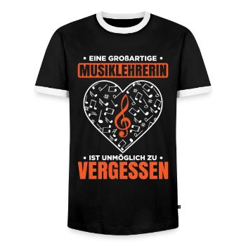 Eine Großartige Musiklehrerin Ist Unmöglich Zu Ver - Männer Kontrast-T-Shirt - Schwarz/Weiß - Vorne - AI Model Female 172 light (172cm) & AI Model Male 178 light (178cm)