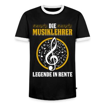 Die Musiklehrer Legende In Rente - Männer Kontrast-T-Shirt - Schwarz/Weiß - Vorne - AI Model Female 172 light (172cm) & AI Model Male 178 light (178cm)