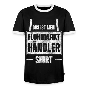 Das Ist Mein Flohmarkt Händler Shirt - Männer Kontrast-T-Shirt - Schwarz/Weiß - Vorne - AI Model Female 172 light (172cm) & AI Model Male 178 light (178cm)