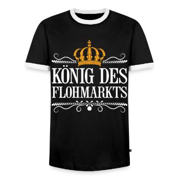 König Des Flohmarkts Geschenk - Männer Kontrast-T-Shirt - Schwarz/Weiß - Vorne - AI Model Female 172 light (172cm) & AI Model Male 178 light (178cm)