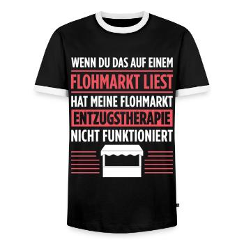 Wenn Du Das Auf Einem Flohmarkt Liest Hat Meine Fl - Männer Kontrast-T-Shirt - Schwarz/Weiß - Vorne - AI Model Female 172 light (172cm) & AI Model Male 178 light (178cm)
