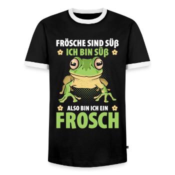 Frösche Sind Süß Ich Bin Süß Also Bin Ich Ein Fros - Männer Kontrast-T-Shirt - Schwarz/Weiß - Vorne - AI Model Female 172 light (172cm) & AI Model Male 178 light (178cm)