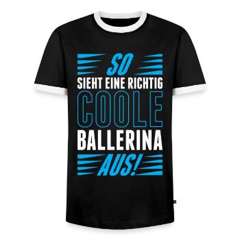 So Sieht Eine Richtig Coole Ballerina Aus! - Männer Kontrast-T-Shirt - Schwarz/Weiß - Vorne - AI Model Female 172 light (172cm) & AI Model Male 178 light (178cm)