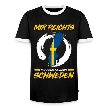 Mir Reichts Ich Haue Ab Nach Schweden - Männer Kontrast-T-Shirt - Schwarz/Weiß - Vorne - AI Model Female 172 light (172cm) & AI Model Male 178 light (178cm)