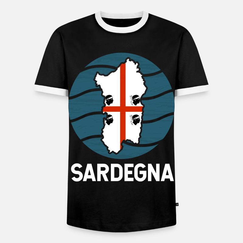 Sardinia Flag - Men's Ringer Shirt - black/white
