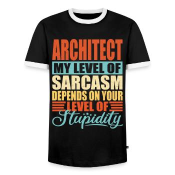 Architect sarcasm Funny architect - Men's Ringer Shirt - black/white - Front - AI Model Female 172 light (172cm) & AI Model Male 178 light (178cm)