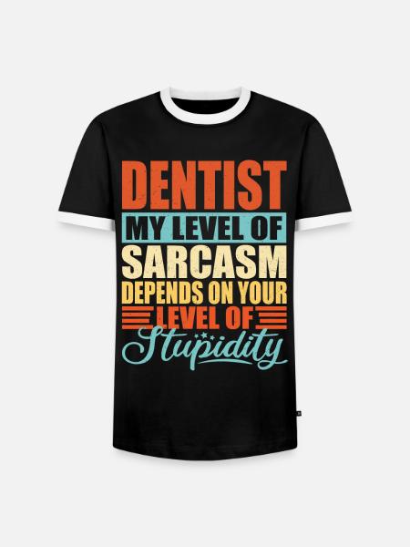 Dentist sarcasm Funny dentist - Men's Ringer Shirt - black/white