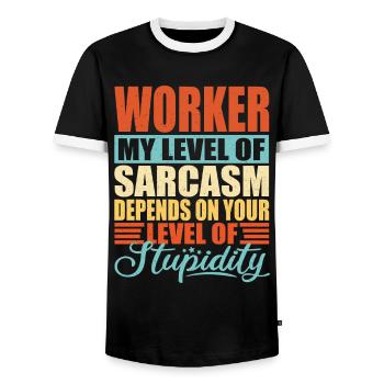 Worker Gift Funny Worker Saying - T-shirt contrasté Homme - noir/blanc - Devant - AI Model Female 172 light (172cm) & AI Model Male 178 light (178cm)