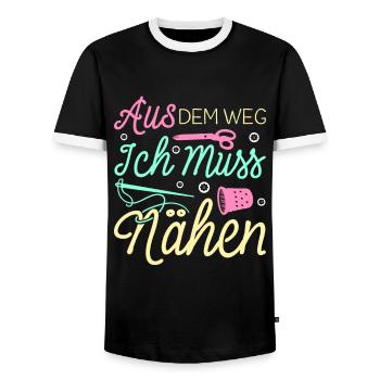 Aus Dem Weg Ich Muss Nähen Näherin Geschenk - Männer Kontrast-T-Shirt - Schwarz/Weiß - Vorne - AI Model Female 172 light (172cm) & AI Model Male 178 light (178cm)