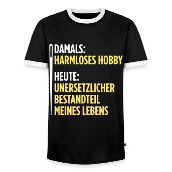 Nähen Geschenk Näherin lustiger Spruch Nähmaschine - Männer Kontrast-T-Shirt - Schwarz/Weiß - Vorne - AI Model Female 172 light (172cm) & AI Model Male 178 light (178cm)