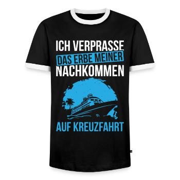 Ich Verprasse Das Erbe Meiner Nachkommen Auf Kreuz - Männer Kontrast-T-Shirt - Schwarz/Weiß - Vorne - AI Model Female 172 light (172cm) & AI Model Male 178 light (178cm)
