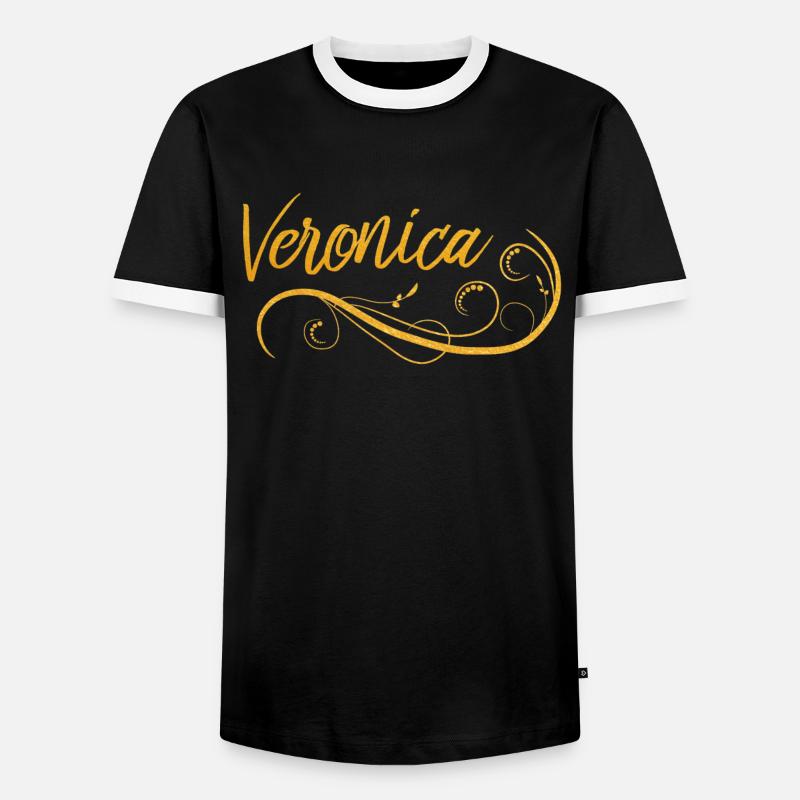 Veronica - Men's Ringer Shirt - black/white