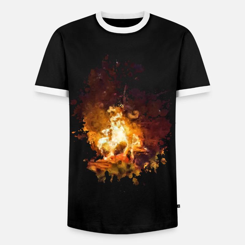 Feuer - Männer Kontrast-T-Shirt - Schwarz/Weiß