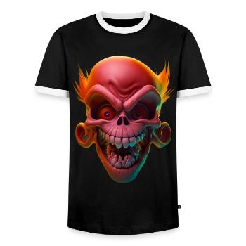 Red laughing Skull - Männer Kontrast-T-Shirt - Schwarz/Weiß - Vorne - AI Model Female 172 light (172cm) & AI Model Male 178 light (178cm)