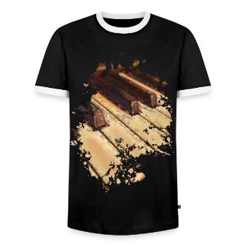 Piano - Männer Kontrast-T-Shirt - Schwarz/Weiß - Vorne - AI Model Female 172 light (172cm) & AI Model Male 178 light (178cm)