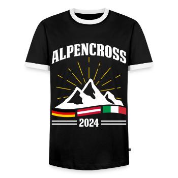 Alpenüberquerung Für Alpenüberquerer Wanderin Wand - Männer Kontrast-T-Shirt - Schwarz/Weiß - Vorne - AI Model Female 172 light (172cm) & AI Model Male 178 light (178cm)