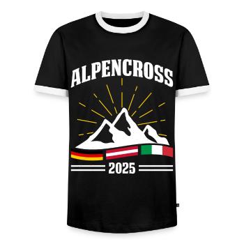 Alpenüberquerung Für Alpenüberquerer Wanderin Wand - Männer Kontrast-T-Shirt - Schwarz/Weiß - Vorne - AI Model Female 172 light (172cm) & AI Model Male 178 light (178cm)