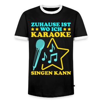 Karaoke Singen Für Lustige Karaoke Sängerin Karaok - Männer Kontrast-T-Shirt - Schwarz/Weiß - Vorne - AI Model Female 172 light (172cm) & AI Model Male 178 light (178cm)