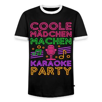 Karaoke Singen Für Lustige Karaoke Sängerin Karaok - Männer Kontrast-T-Shirt - Schwarz/Weiß - Vorne - AI Model Female 172 light (172cm) & AI Model Male 178 light (178cm)