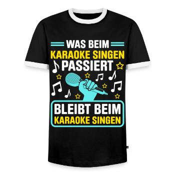 Karaoke Singen Für Lustige Karaoke Sängerin Karaok - Männer Kontrast-T-Shirt - Schwarz/Weiß - Vorne - AI Model Female 172 light (172cm) & AI Model Male 178 light (178cm)