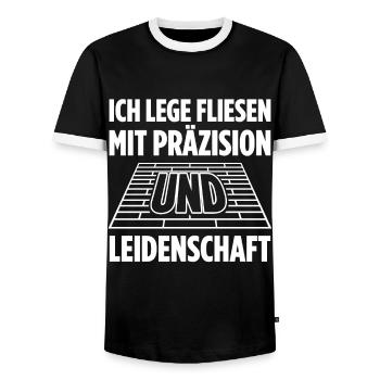 Fliesenlegen Für Fliesenleger Fliesenlegermeister - Männer Kontrast-T-Shirt - Schwarz/Weiß - Vorne - AI Model Female 172 light (172cm) & AI Model Male 178 light (178cm)