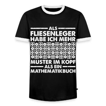Fliesenlegen Für Fliesenleger Fliesenlegermeister - Männer Kontrast-T-Shirt - Schwarz/Weiß - Vorne - AI Model Female 172 light (172cm) & AI Model Male 178 light (178cm)