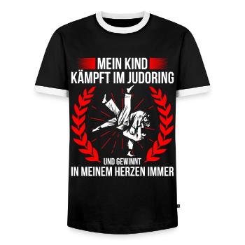 Judo Für Judoka Judo Kämpfer Judo Trainer Judo - Männer Kontrast-T-Shirt - Schwarz/Weiß - Vorne - AI Model Female 172 light (172cm) & AI Model Male 178 light (178cm)