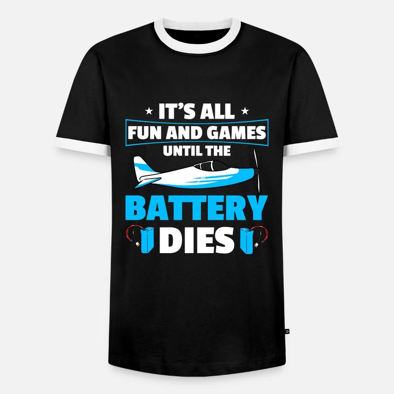 RC-Flugzeug RC-Flugzeug - Männer Kontrast-T-Shirt - Schwarz/Weiß