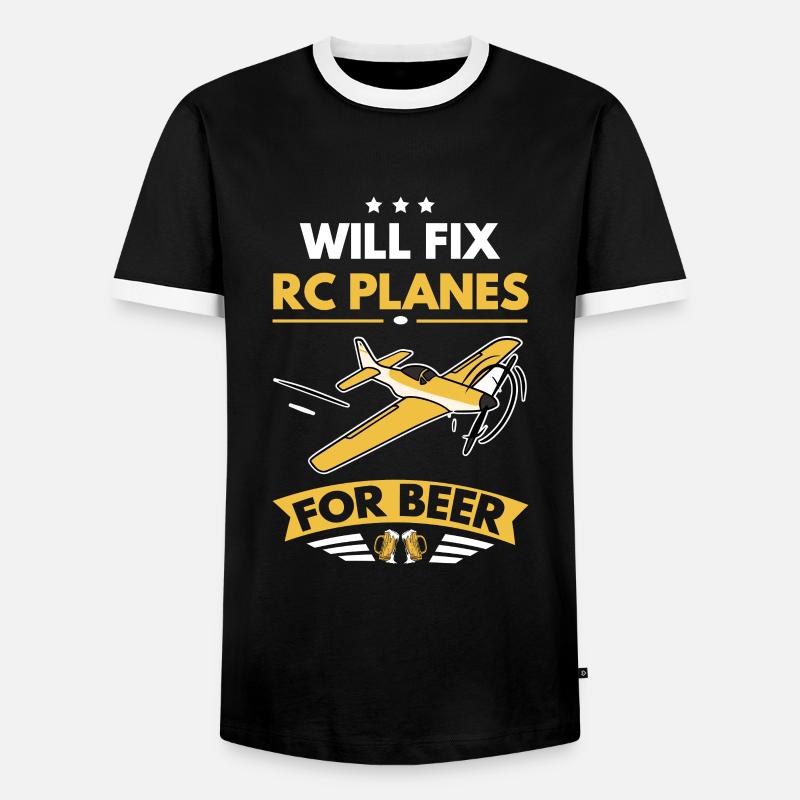 RC-Flugzeug RC-Flugzeug - Männer Kontrast-T-Shirt - Schwarz/Weiß