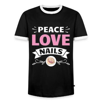 Nail Tech Maniküre Nail Technikerin - Männer Kontrast-T-Shirt - Schwarz/Weiß - Vorne - AI Model Female 172 light (172cm) & AI Model Male 178 light (178cm)