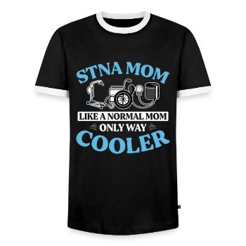 STNA Certified Nursing Assistant - Men's Ringer Shirt - black/white - Front - AI Model Female 172 light (172cm) & AI Model Male 178 light (178cm)