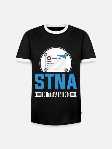 STNA Certified Nursing Assistant - Men's Ringer Shirt - black/white