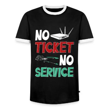 Network Administrator System Administrator Network - Men's Ringer Shirt - black/white - Front - AI Model Female 172 light (172cm) & AI Model Male 178 light (178cm)