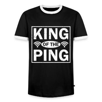 Network Administrator System Administrator Network - Men's Ringer Shirt - black/white - Front - AI Model Female 172 light (172cm) & AI Model Male 178 light (178cm)