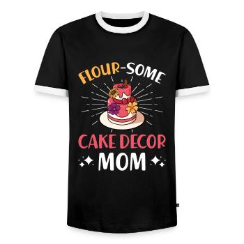 Cake Artist Cake Decorator Decorator B - Men's Ringer Shirt - black/white - Front - AI Model Female 172 light (172cm) & AI Model Male 178 light (178cm)