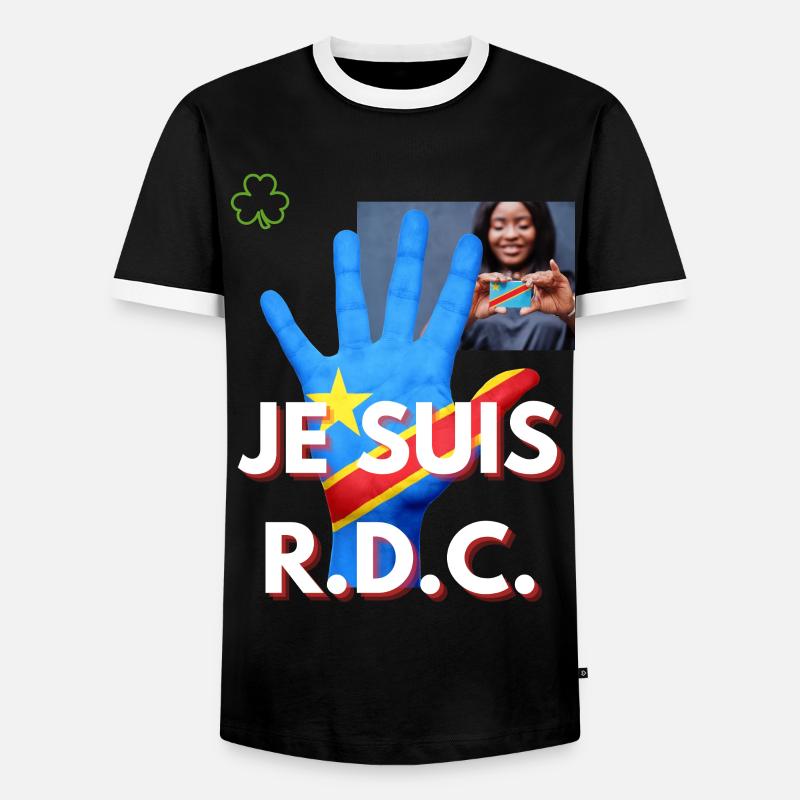 I AM DRC - Men's Ringer Shirt - black/white