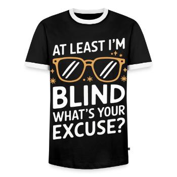 Aveugle Personnes malvoyantes - T-shirt contrasté Homme - noir/blanc - Devant - AI Model Female 172 light (172cm) & AI Model Male 178 light (178cm)