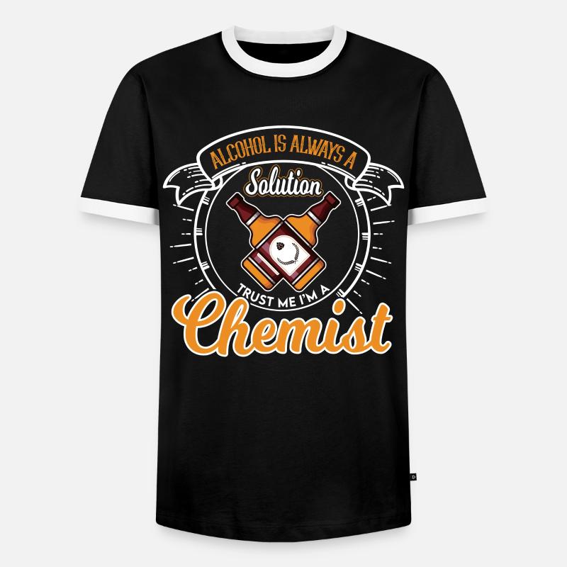 Chemist alcohol solution saying - Men's Ringer Shirt - black/white