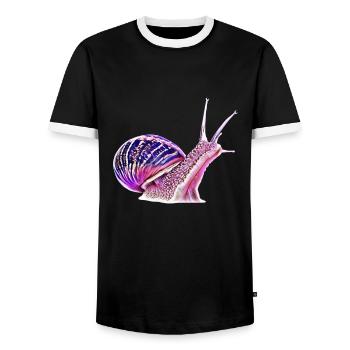 limace - T-shirt contrasté Homme - noir/blanc - Devant - AI Model Female 172 light (172cm) & AI Model Male 178 light (178cm)