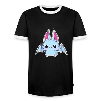 chauve souris - T-shirt contrasté Homme - noir/blanc - Devant - AI Model Female 172 light (172cm) & AI Model Male 178 light (178cm)