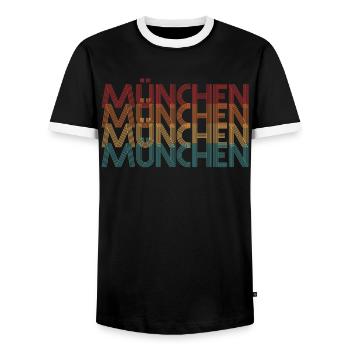 München - Männer Kontrast-T-Shirt - Schwarz/Weiß - Vorne - AI Model Female 172 light (172cm) & AI Model Male 178 light (178cm)