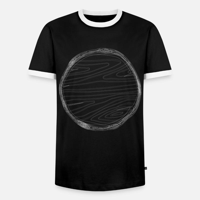 Holzscheibe mit Rinde - Männer Kontrast-T-Shirt - Schwarz/Weiß