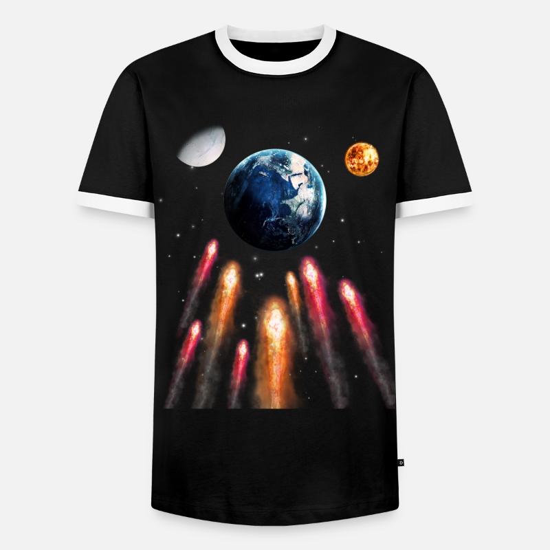 Space - Men's Ringer Shirt - black/white