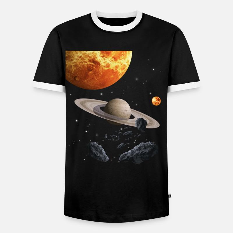 Space - Men's Ringer Shirt - black/white